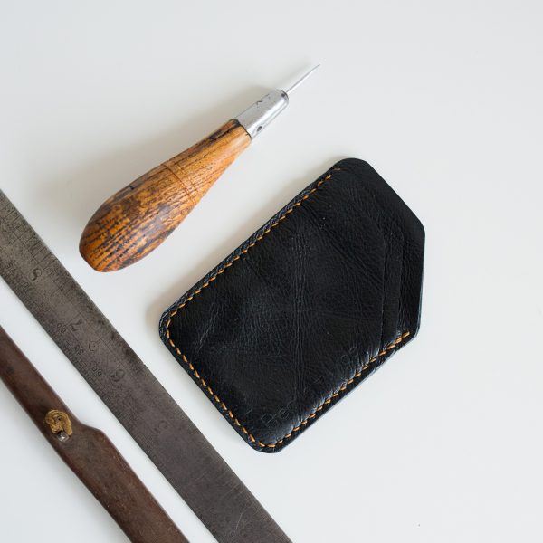 Reclaimed leather zero waste minimalist wallet